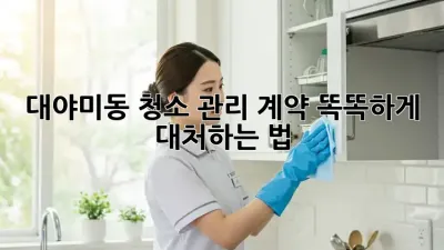 대야미동 청소 관리 계약, 똑똑하게 대처하는 법 🧹✨