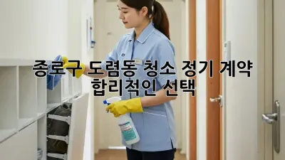 종로구 도렴동 청소 정기 계약 ✨ 합리적인 선택? 🤔
